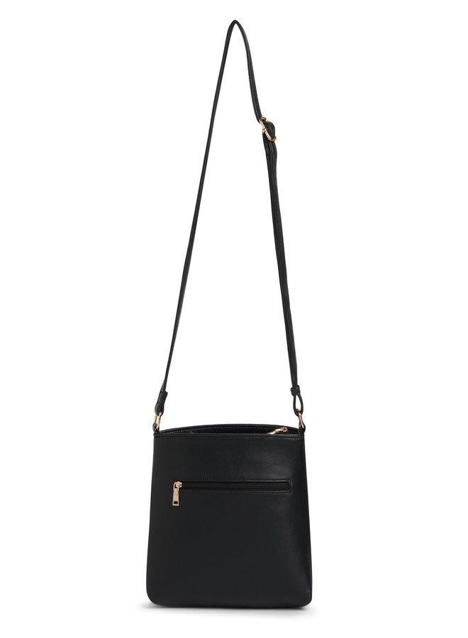 Caprese Viva Medium Sling Bag for Women with Adjustable Strap & Zipper Closure for Comfortable Wear | Versatile Handbag for Everyday Use, Travel, and Special Occasions (Black) - Image 5